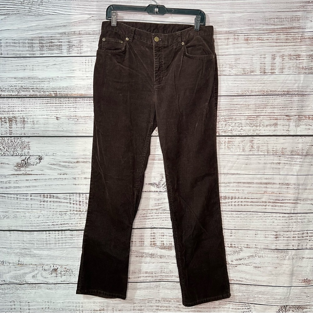Jones New York Size 10 Brown Corduroy Pants Straight Leg